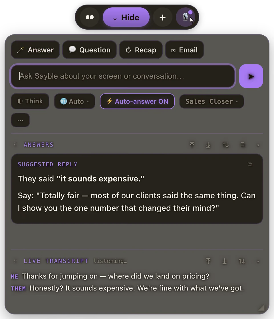 Sayble screenshot 1